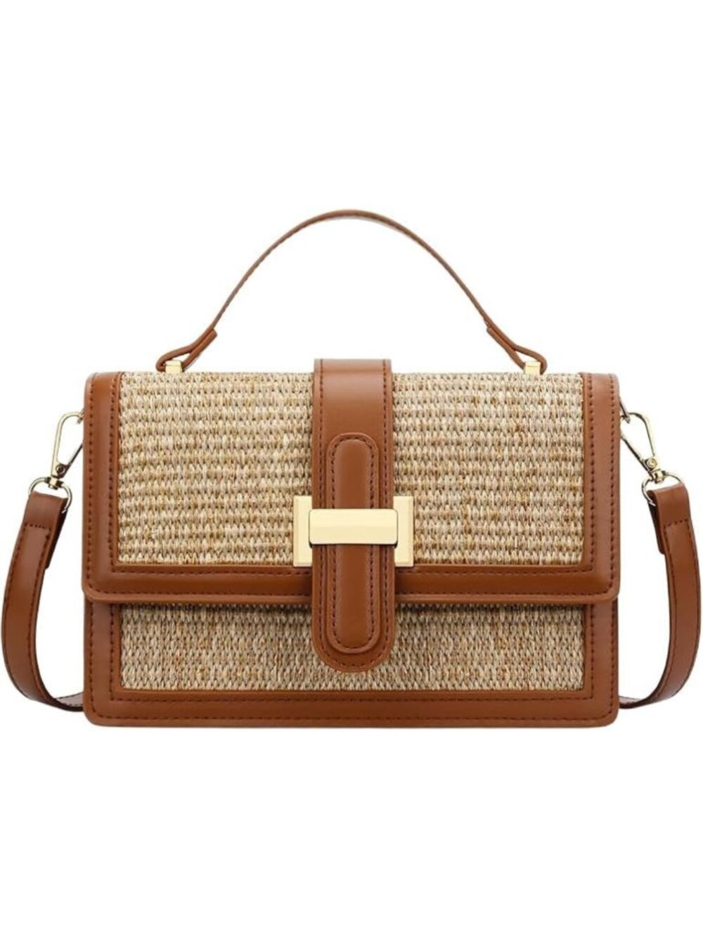 Woven Straw Crossbody Bag for Women - Small Summer Purse & Beach Handbag